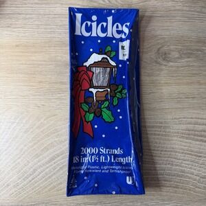 Vintage Tinsel‎ Icicles 2000 Strands 18in Christmas Decor Holiday Sparkle Retro
